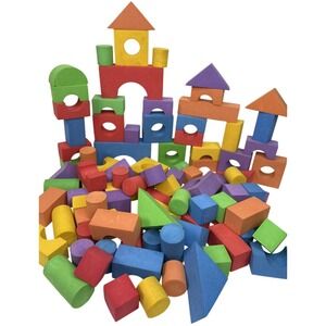 Foam Building Blocks, 95 Pieces, Pre- Owned